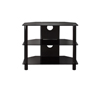 BTF101 3 Shelf Tempered Black Glass AV Stand