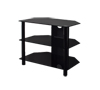BTF101 3 Shelf Tempered Black Glass AV Stand